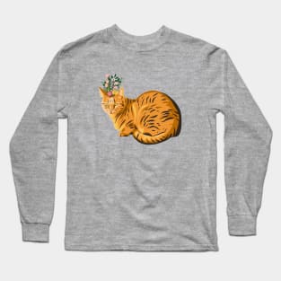 Floral cat Long Sleeve T-Shirt